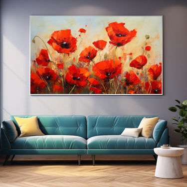 Peinture De Coquelicots Au Couteau